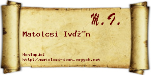 Matolcsi Iván névjegykártya
